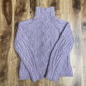 Vince Cable Knit Wool Alpaca Sweater Turtleneck Purple Women's Size Small